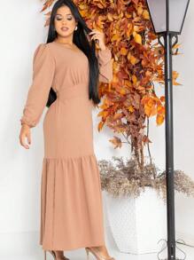 Women Dresses - 卡其色 - 查看 3
