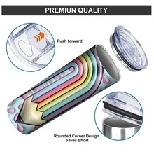 1pc, Teacher Rainbow Tumbler With Lid And Straw, 20oz Stainless Steel Water Bottle, Insulated Straight Water Cups, Summer Winter Drinkware, Outdoor Travel Accessories