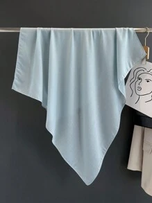 A Lady Plain Linen Scarf Large Size Sunscreen Shawl Wrap Scarf For Daily Use Bandana, Hair Band, Head Band Ideal For Dressing Up Your Look