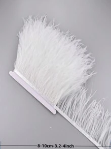 1yards 8-10 CM-3.2-4inch Artificial Ostrich Feathers Fringe Trim For Needlework And Handicrafts Feather Dress Accessories Plumes Fringes For Clothes - Multicolor - View 3