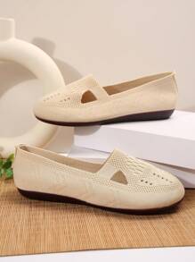 Zapatos de lona casuales sin cordones para mujer, zapatos cómodos y transpirables para caminar, talla grande, zapatos para mujer de importación - Albaricoque - Ver 2