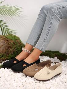Zapatos de lona casuales sin cordones para mujer, zapatos cómodos y transpirables para caminar, talla grande, zapatos para mujer de importación - Albaricoque - Ver 6