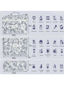 1/3PCS Conjunto de bolsa de maquiagem acolchoada, bolsa de cosméticos floral, bolsa organizadora de viagem para artigos de higiene pessoal, presente para mulheres e meninas, organizador de maquiagem, estojo de maquiagem, para armazenar itens de cuidados com a pele, batons, acessórios para cabelo ou como uma necessidade de viagem, presente de aniversário, presente de madrinha, presente de professor ou presente de dia das mães para meninas, bolsas de maquiagem, organizador de maquiagem, armazenamento de maquiagem, bolsa de maquiagem