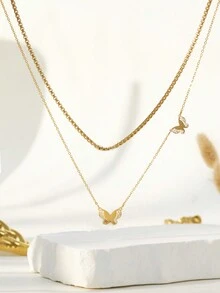 2 Cái/bộ Thép Titan Mạ Vàng 18K Vòng Cổ Hình Tròn Thời Trang Grace Thích Hợp Cho Phụ Nữ Đi Tiệc Hàng Ngày, Tiệc Tùng, Lễ Hội Công Việc, Tất Cả Các Dịp Đeo Món Quà Sinh Nhật Ngày Lễ Tốt Nhất Cho Bạn Bè, Thành Viên Gia Đình, Chị Em, Đồng Nghiệp - Nhiều màu - Xem 1