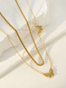 2 Cái/bộ Thép Titan Mạ Vàng 18K Vòng Cổ Hình Tròn Thời Trang Grace Thích Hợp Cho Phụ Nữ Đi Tiệc Hàng Ngày, Tiệc Tùng, Lễ Hội Công Việc, Tất Cả Các Dịp Đeo Món Quà Sinh Nhật Ngày Lễ Tốt Nhất Cho Bạn Bè, Thành Viên Gia Đình, Chị Em, Đồng Nghiệp - Nhiều màu - Xem 3