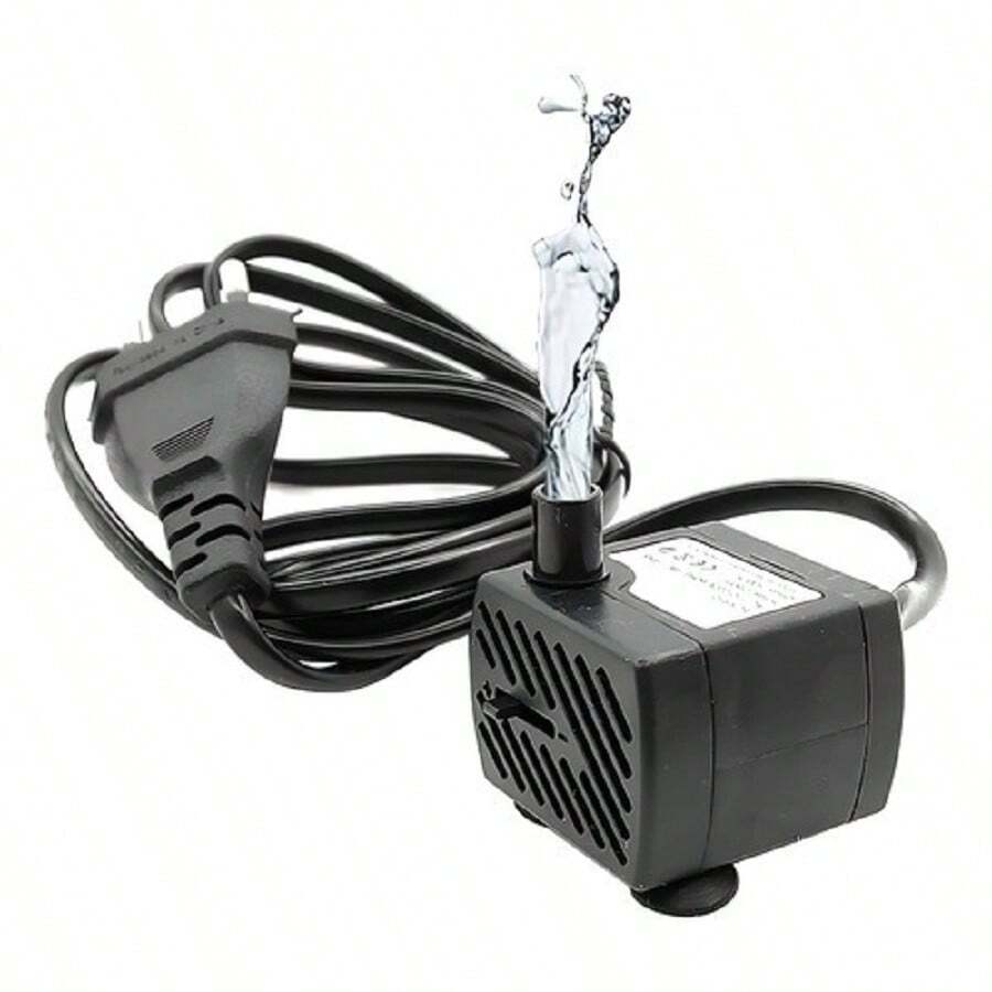 Bomba Submersa Bombinha Motor Para Aquário Fonte Água Bebedouro Pet 220 l/h Bivolt - Preto - Visão 1