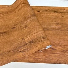 1卷棕色仿木紋自粘PVC防水可拆卸壁紙，適用於DIY派對裝飾、客廳、廚房、臥室、宿舍、家具翻新及美學壁紙 - 棕色 - 查看 7