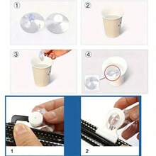 萬用型遮光百葉窗吸盤遮陽帘車用臥房廚房辦公室窗戶遮陽窗簾，無需釘子安裝 - 黑色 - 查看 8