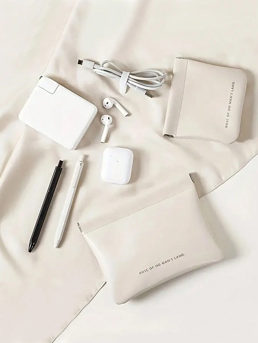 1入組旅行數據線收納包，小型旅行線線路整理器，旅行必備，旅行配件，移動式線路整理器，收納袋 - 白色 - 查看 1