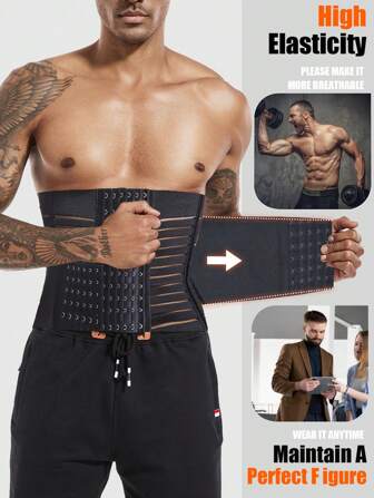 1Pc Shaping Waist Trainer Girdles For Men Flat Belly Sheath Shapewear Reducing Abdomen Sweat Girdle Body Shaper Belly Slimming Belt