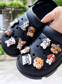 12 قطعة من التميمة بتصميم الكلب للأزياء DIY، حلية قابلة للفصل للزينة على الأحذية المفرغة ، اكسسوارات أحذية للنساء والرجال مناسبة للارتداء في الربيع والصيف والشاطئ أو اليوم