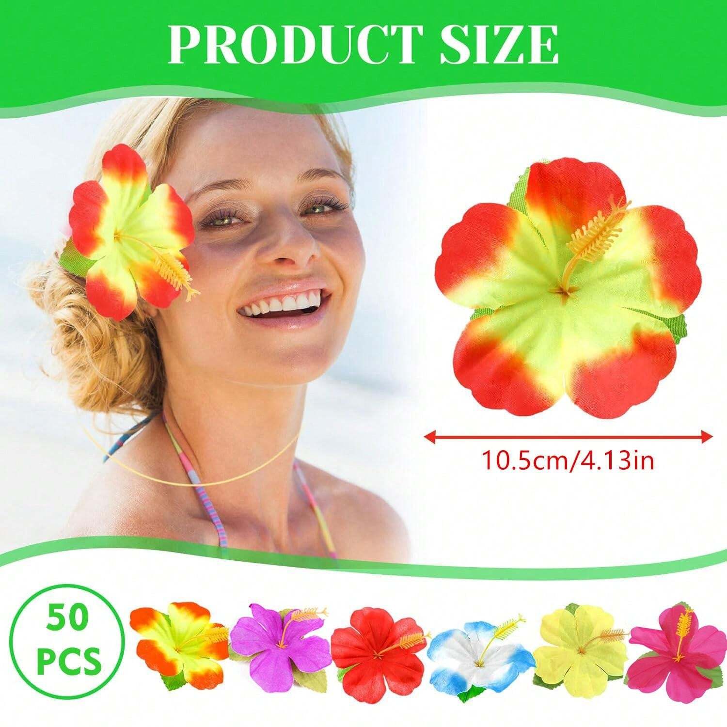 50pcs Mixed Color Artificial Hibiscus Flowers Party Table Decoration 50pcs mixed color artificial hibiscus flowers party table decoration