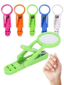 Large Nail Clipper And Magnifier, Classic Style, Durable Stainless Steel Fingernail And Toenail Clippers For Elderly, Precision Trimming Tool With Easy Grip - Multicolor - View 1