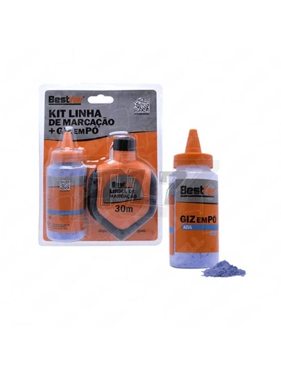 Kit Pedreiro Gesseiro Drywall Linha De Marcação + Giz Em Pó