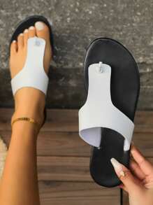 Sandali Infradito Da Donna, Piatte, Alla Moda, Stile Europeo E Americano, Scarpe Marroni Comode, Adatte Per Abiti Quotidiani E Per La Vacanza