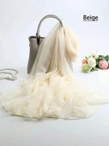 1 chiếc khăn choàng bằng vải voan mềm mại màu trơn cho nữ đi biển, khăn choàng dài thời trang và đa năng cho mùa xuân/hè/thu, chống nắng, thoáng khí, khăn choàng cho các buổi đi chơi hàng ngày, kỳ nghỉ, khăn tắm biển Bandana, dây buộc tóc, dây buộc đầu lý tưởng để làm nổi bật vẻ ngoài của bạn - Khăn voan lụa lạnh - Xem 18