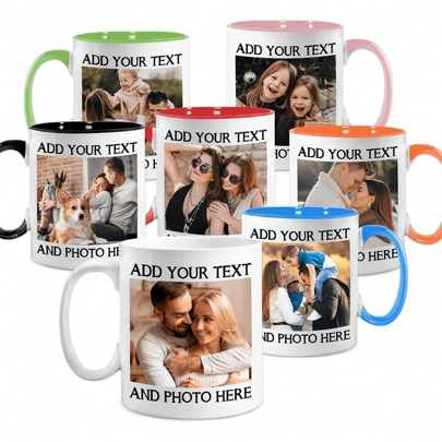 1 Piece 11 Oz Custom Image Mug, Custom Design Mug, Custom Text Mug, Personalized Photo Mug, Personalized Coffee Mug, Custom Family Mug, Make Your Own Mug, Custom Coffee Mug, Mother's Day Gift, Ideal Gifts For Him Her, Boyfriend, Girlfriend, Dad, Mom, Family, Friends For Anniversaries, For Valentine's Day, For Mother's Day, For Birthdays, For Children's Day, For Father's Day, For Graduation, For Weddings, For Housewarming Dining Room, Living Room, Bedroom, Office, Tea Room, Home, School,Brunch-Ready