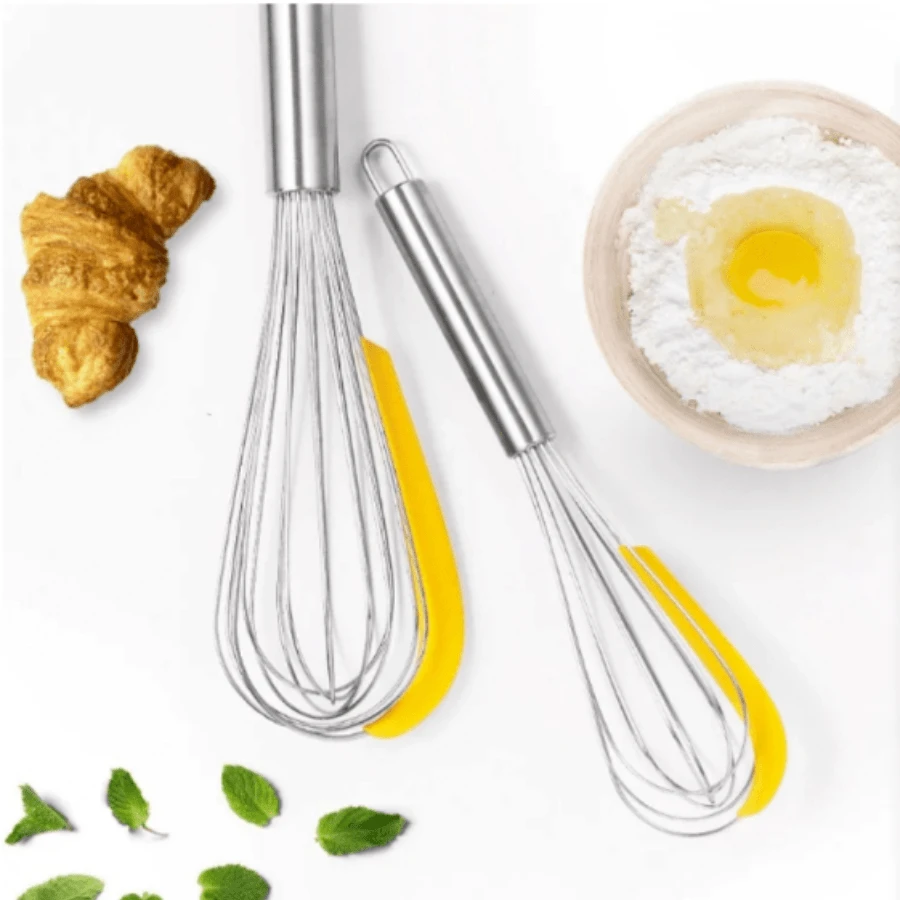 Multifuncional Rotary Manual Egg Bater Mixer Kitchen Egg Bake Bake Bake Tool Egg Agitator Silicone Friendly Flour Mixer - aleatório - Visão 1
