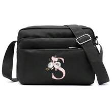Bolso De Hombro Para Mujer Con Patrón De Letras, Elegante Y Conveniente Para Actividades Al Aire Libre Bolso De Teléfono Bolso Mensajero Bolsa De Varias Capas Monedero Para Mujer Útiles Escolares Para La Habitación De Residencia Universitaria Bolsa Vintage Estilo Bandolera Correa Geométrica Bolso Cruzado En El Pecho Para Mujeres Regalo