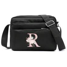 Bolso De Hombro Para Mujer Con Patrón De Letras, Elegante Y Conveniente Para Actividades Al Aire Libre Bolso De Teléfono Bolso Mensajero Bolsa De Varias Capas Monedero Para Mujer Útiles Escolares Para La Habitación De Residencia Universitaria Bolsa Vintage Estilo Bandolera Correa Geométrica Bolso Cruzado En El Pecho Para Mujeres Regalo