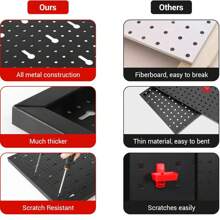 Garage Tool Rack/Organiser, 117 X 55 Cm Wall Mounted Pegboard Hook, Tool Pegboard Set - DIY Garage Storage Wall Mount System With Rack And Bin Accessories - black-red - View 4
