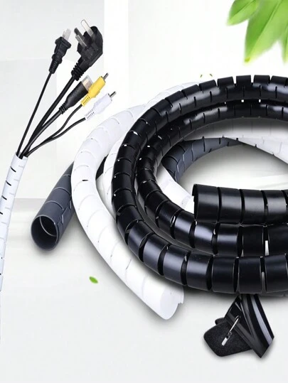 1pc 1cm/1.5cm/2cm/2.8cm/3.2cm/4cm Cable Organizer Wrap, Wire Management Tube, Cable Sleeve, Excludes Cable Clips