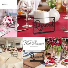 1 pieza Señal de mesa reservada acrílica para bodas, citas, restaurantes, oficinas para la reserva de asientos - Multicolor - Ver 3