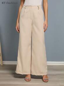 Women Pants - 米色 - 查看 5