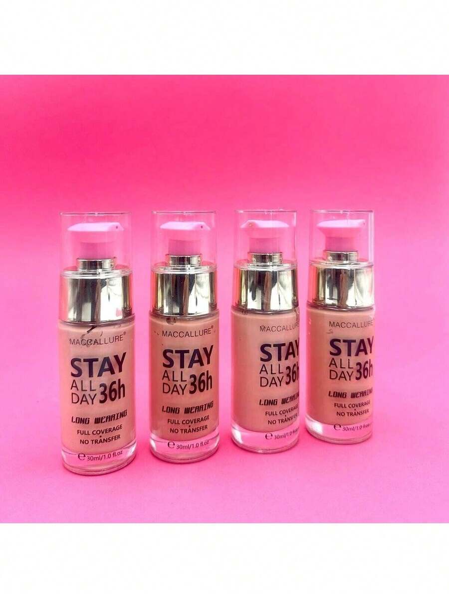 Base De Maquillaje Liquida 3 Piezas Duración De 36 Horas Tonos Mate Portátil Piel Mixta - Mate - Ver 1