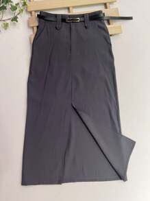 Women Skirts - 深灰色 - 查看 3