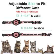 貓項圈開口式，反光小貓項圈，適用於與Apple Air Tag支架和鈴鐺兼容，舒適的墊層，可調節，耐用，適合女孩和男孩貓咪 - 青碧色 - 查看 6