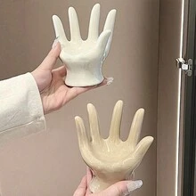 Ceramic Hand-Shaped Jewelry Holder Ring Display Tray For Desktop Or Home Decoration - Multicolor - View 9