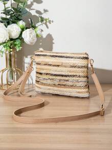 Geantă nouă de damă din paie țesută, en-gros, geantă de umăr/crossbody asortată, geantă mică pătrată drăguță, primăvară/vară, geantă de plajă atrăgătoare de vară, geantă de plajă din paie de vară pentru femei, cele mai tari genți de plajă pentru femei, articole necesare pentru plajă, articole esențiale pentru plajă, articole de plajă și articole esențiale de vară, cea mai nouă geantă de vacanță