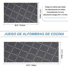 Juego de 2 Tapete para Cocina Antifatiga Alfombra de Cocina Absorbente Antideslizante Tapetes para Baño Dormitorio Estudiar - Gris - Ver 7