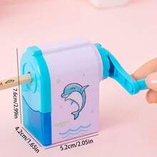 Cartoon Automatic Pencil Sharpener Hand Crank Sharpener Fun Stationery Tool For Students, Christmas Gift - Multicolor - View 3