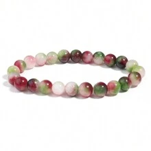1pc Men's Beaded Bracelet 8mm Rhodonite Agate Healing Crystal Gem Bracelet Mala Yoga Meditation Jewelry Gifts For Women Men-Calm,Confidence,Protection,Success