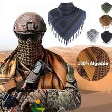 Bufanda Militar Arabe Shemagh Tactica Palestinas Algodón - Gris - Ver 5