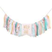 Wild One Theme High Chair Banner - First Birthday Party Banner - 1st Birthday Photo Backdrop - Wild One 1st Birthday - Yellow - View 1