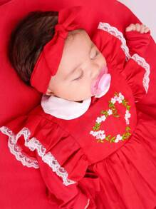 Baby Girls Rompers - Đỏ - Xem 3