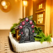 Fairy Tale Door Home Decor Small Door Ornament With Wooden Craft, Creative Table Decoration, 1pc - Multicolor - View 5