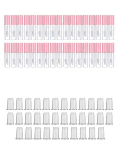 34 piezas de 1,2 ml Tubo de brillo de labios rosa para bricolaje, maquillaje, decoración de habitaciones, tocador, viajes, dormitorio, accesorios de maquillaje, regalos, regalos para mujeres, regalos de Navidad
