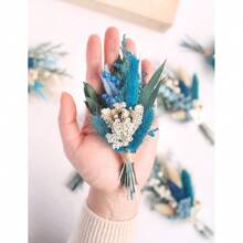 Set de 6 mini ramos de flores secas, ideal para bodas bohemias, decoración de centros de mesa, pequeñas flores y espigas secas para manualidades, caja de regalo para damas de honor, decoración de jarrones, decoración de otoño