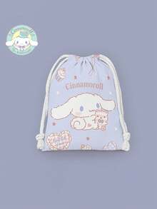 Drawstring Pouch Cartoon Small Cloth Bag Storage Bag Party Favors Canvas Gift Bag - Blue - View 4