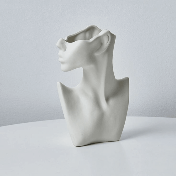 Vaso Decorativo Cachepot Perfil Minimalista Para Casa e Escritórios, Geal