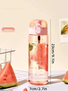 1 件 780ml/26.38oz 圆盖杯，简约透明运动杯，便携式绳杯，返校用品，水瓶，适用于户外、露营 - 彩色 - 查看 5