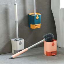 1pc Wall-Mounted Toilet Brush No Blind Spot Cleaning Toilet Toilet Household Cleaning Brush With Drain Tray Set