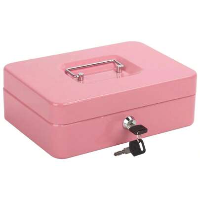 1pc, Big Size Locking Cash Box Money Tray With 2 Keys, Drawer, Lock Safe Box For Office Business, Safe Box, Saving Money Bank, Metal Material Lock Box, Back To School Gift, 11.8L X 9.5W X 3.5H Inches, Festival,Halloween Decor Back To School