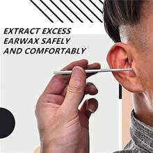 6 件套耳朵清洁工具套装，采用弹簧螺旋设计，皮革盒中的不锈钢耳勺，方便家庭使用、学校、返校、旅行、旅行必需品、家庭必需品、耳朵清洁器