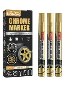 Rayhong DIY Car Plating Marking Pen, Convenient Car Tire Graffiti Coloring Paint Tool, 3 Pens/Box - Multicolor - View 5