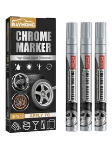 Rayhong DIY Car Plating Marking Pen, Convenient Car Tire Graffiti Coloring Paint Tool, 3 Pens/Box - Multicolor - View 4